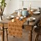 Caramel Soft Plush Faux Fur Jacquard Pumpkins Fall Table Runner, Seasonal Autumn Kitchen Dining Table Decoration for Home Party Decor 13x72 Inch